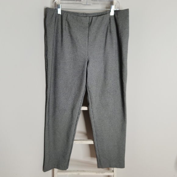 J.Jill pants ponte slime leg houndstooth print pull on black white - Picture 1 of 4